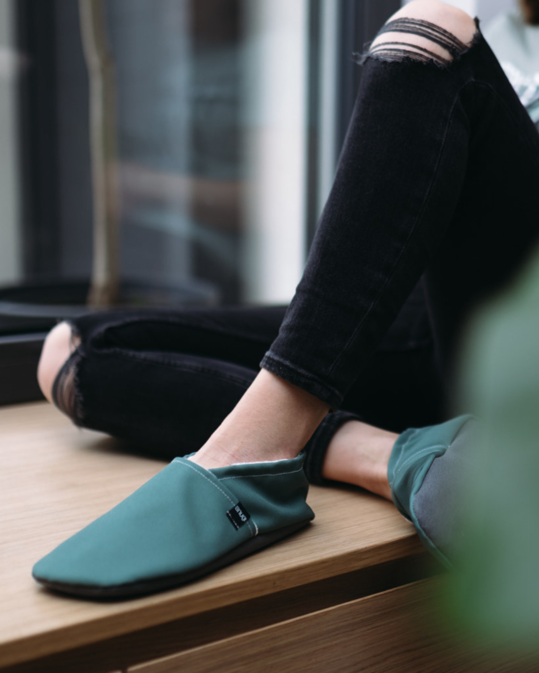 Zapatillas barefoot para mujer verde oliva