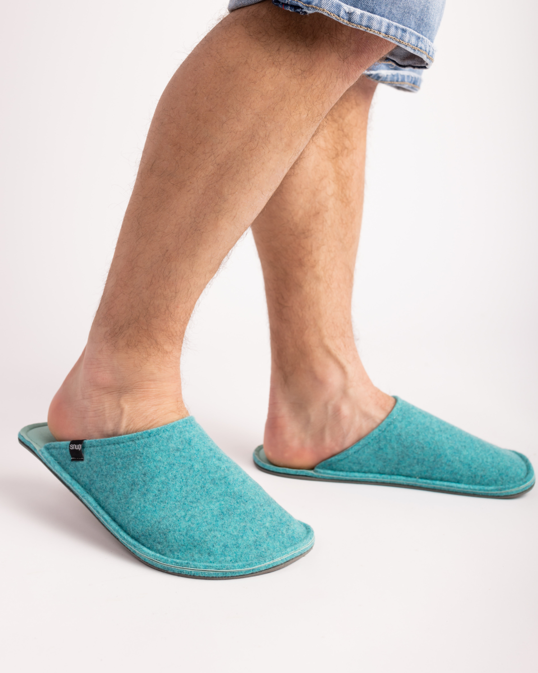 Zapatillas de fieltro para hombre verdes