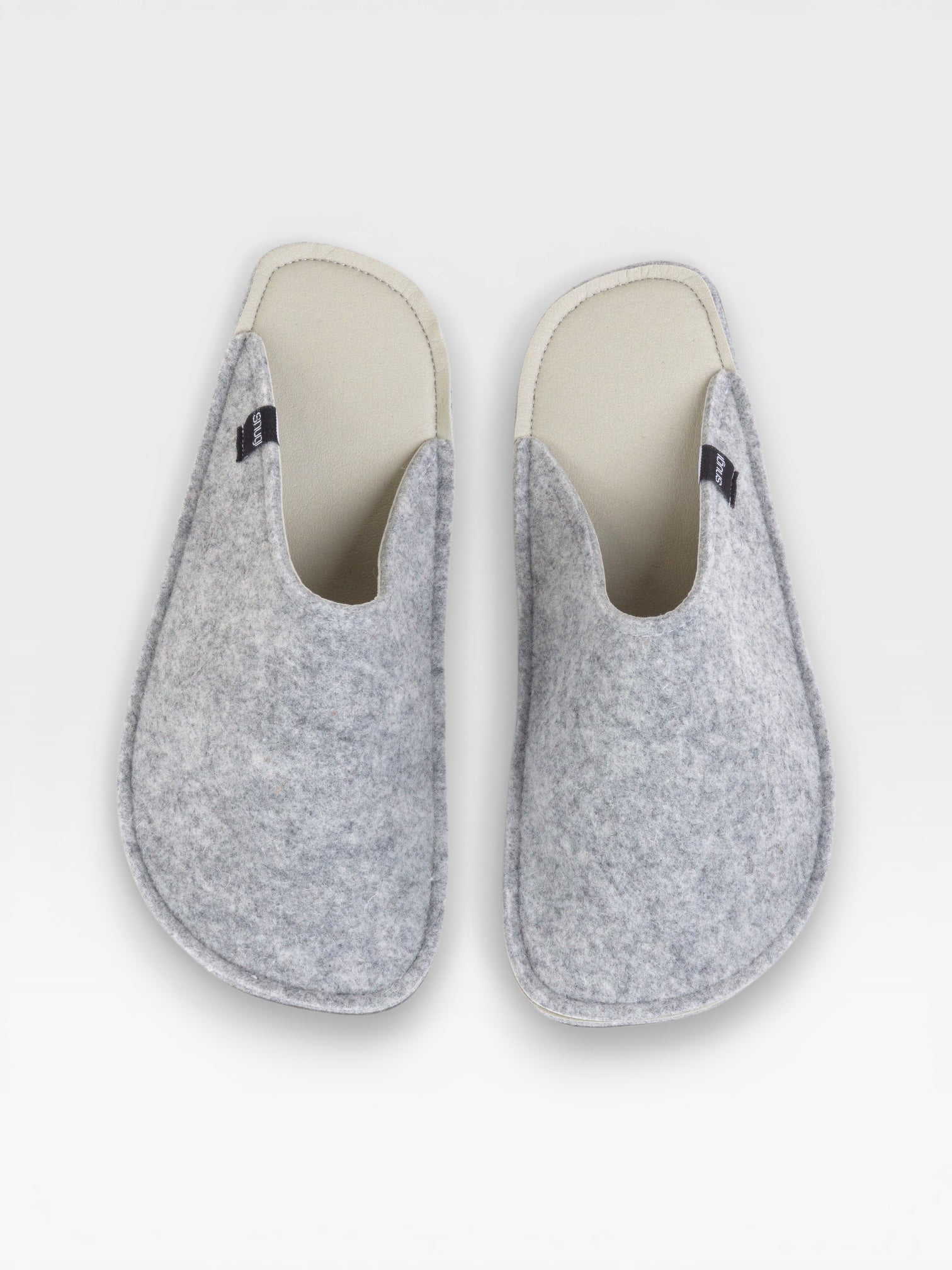 Zapatillas de fieltro para mujer gris claro